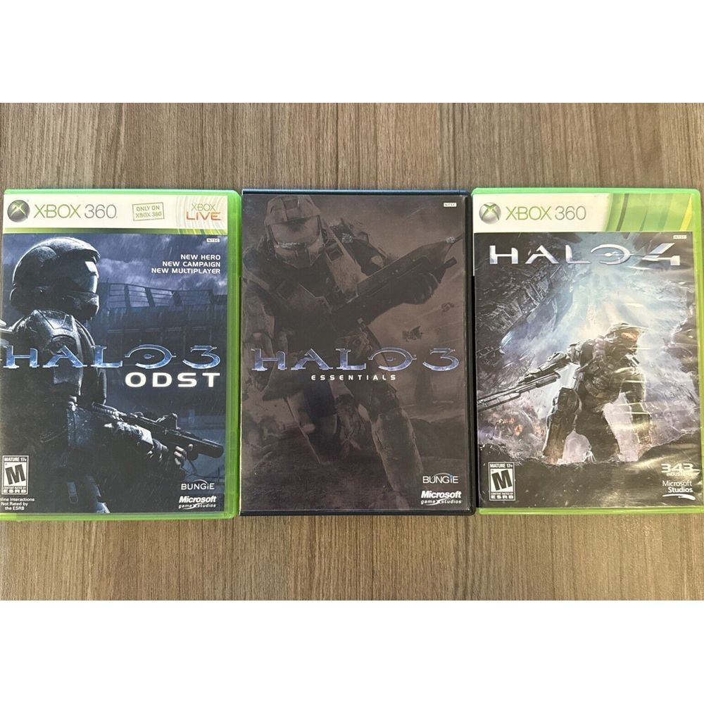 Xbox 360 Lot Of Three Halo Games Essentials - ODST -‎ Halo 4 Microsoft Tested